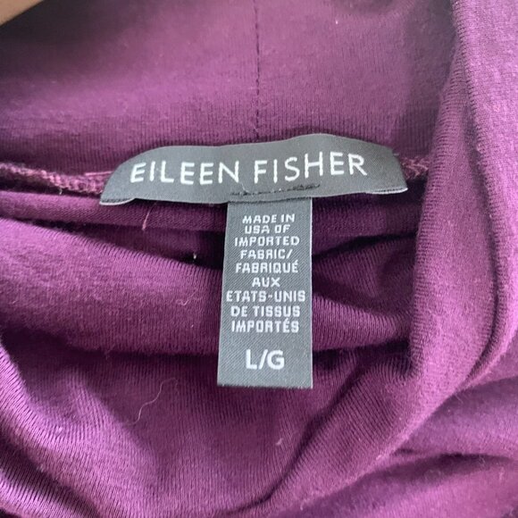 Eileen Fisher Purple Plum Turtleneck Tunic Long Sleeve Large Viscose Spandex - Picture 6 of 6